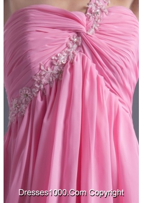 Lovely Single Shoulder Mini-length Chiffon Prom Dress for Ladies