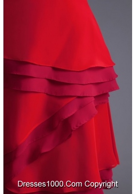 2014 Cute Mini-length Cocktail Dress in Red with Strapless Neck