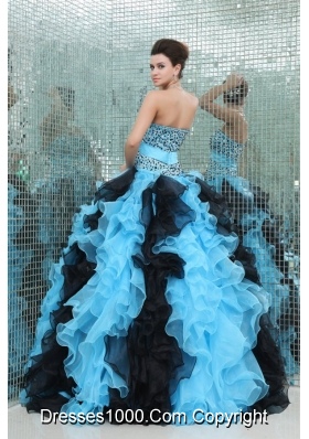 Ball Gown Beaded Multicolored Quinceanera Dress with Sweetheart Neck