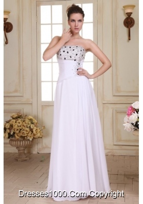 Beaded and Ruched Empire Homecoming Dresses in Floor-length