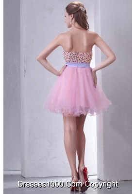 2014 Best Seller Beaded Sweetheart Short-Mini Tulle Prom Dress