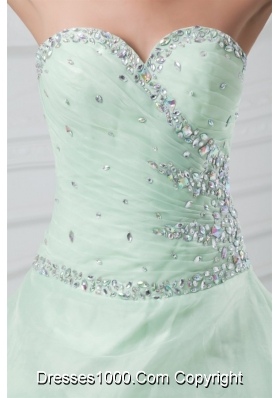 Mint Green Sweetheart Organza Ball Gown Floor-length Sweet 15 Dresses