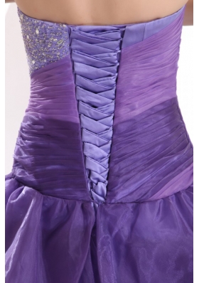 Purple Princess Ruffled Layers Sweet 15 Dresses with Sequin Bust