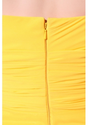 On Sale Empire Sweetheart Zipper-up Yellow Prom Dress in Chiffon