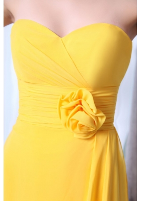 On Sale Empire Sweetheart Zipper-up Yellow Prom Dress in Chiffon