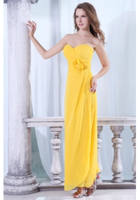 On Sale Empire Sweetheart Zipper-up Yellow Prom Dress in Chiffon