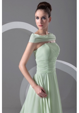 Flowy Chiffon Strapless Zipper Mint Green Plus Size Prom Dress