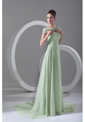 Flowy Chiffon Strapless Zipper Mint Green Plus Size Prom Dress