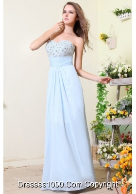 Newest Baby Blue Empire Sweetheart Chiffon Prom Dress with Stones