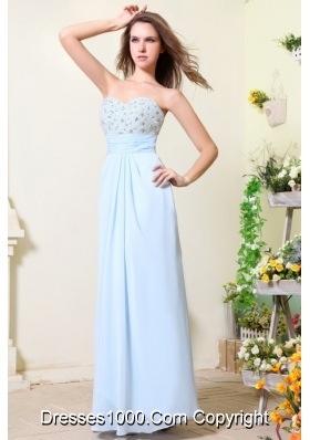 Newest Baby Blue Empire Sweetheart Chiffon Prom Dress with Stones