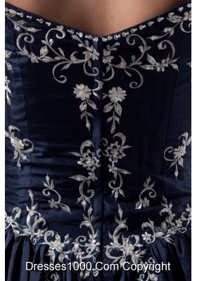 Gorgeous Navy Blue Off-Shoulder Taffeta Quinceanera Dress with Pick-up