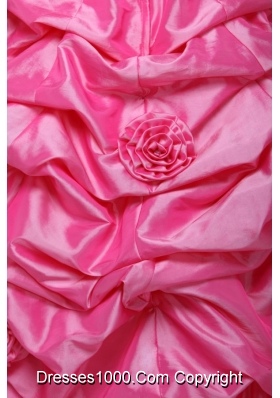 Handle Flowers and Pick Ups Bodice Rose Pink Quinceanera Dress