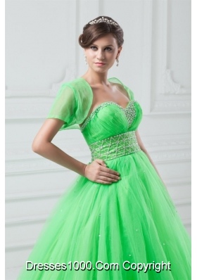 Cute Sweetheart Tulle Dresses for Sweet 16 in Spring Green