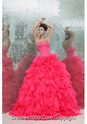 Fancy Diamonds and Ruffles Puffy Organza Sweet Sixteen Dresses