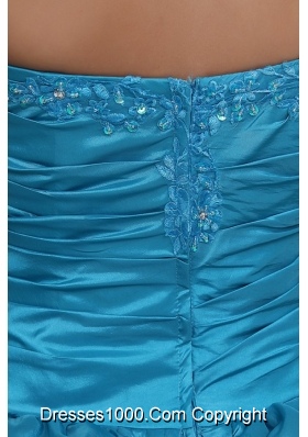 Sassy Aqua Blue and Black Pick Ups and Appliques Sweet 16 Dress