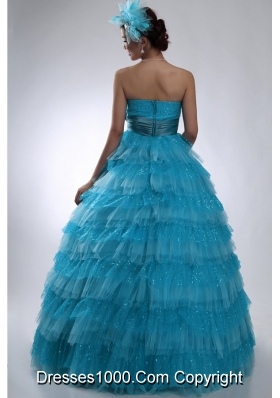 Lovely Bowknot and Paillettes Puffy Layers Tule Sweet 16 Dresses