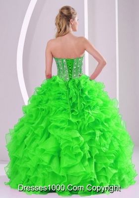 Lace up 2013 winter Ball Gown Quinceanera Dresses with  Ruffles and Beading