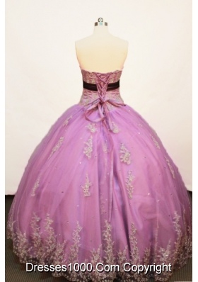 Affordable Ball gown Strapless Floor-length Lavender Quinceanera Dress