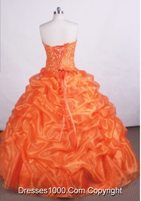 Beautiful Ball Gown Strapless Floor-length Orange Quinceanera Dresses