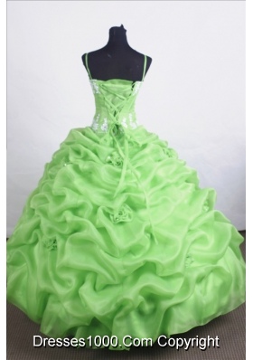 Beautiful Ball Gown Straps Floor-length Spring Green Quinceanera Dresses