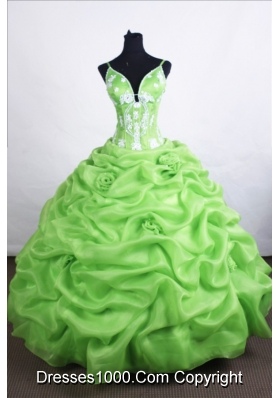 Beautiful Ball Gown Straps Floor-length Spring Green Quinceanera Dresses