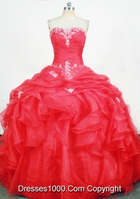 Cute Ball Gown Strapless Floor-length Quinceanera Dresses Appliques