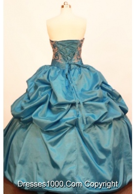 Discount Ball gown Strapless Floor-length Taffeta Blue Quinceanera Dress