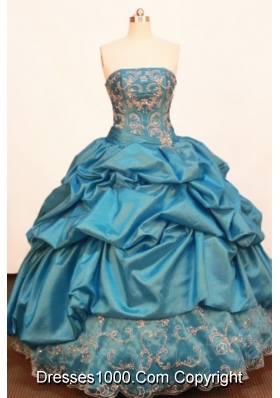 Discount Ball gown Strapless Floor-length Taffeta Blue Quinceanera Dress