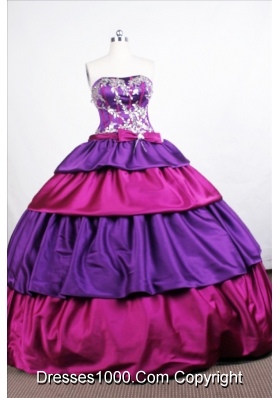 Elegant Ball Gown Sweetheart-neck Floor-length Purple Quinceanera Dresses