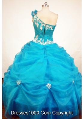 Exclusive Ball Gown One Shoulder Neck Floor-length Quinceanera Dresses Appliques