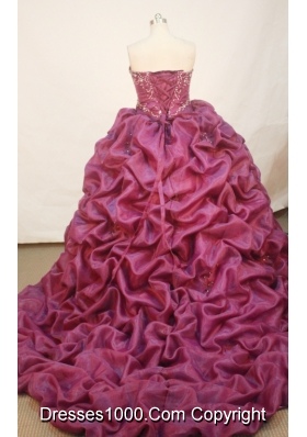 Exquisite Ball gown Strapless Sweep Train Quinceanera Dresses