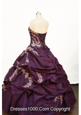 Pretty Ball gown Strapless Floor-length Purple Quinceanera Dress