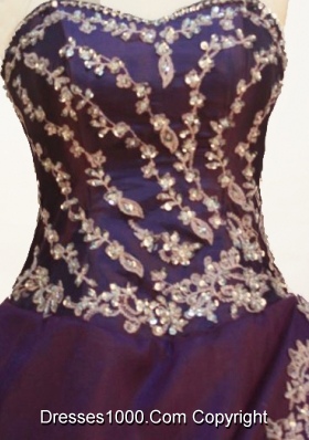 Pretty Ball gown Strapless Floor-length Purple Quinceanera Dress