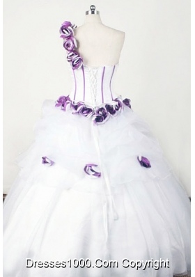 Wonderful Ball Gown One Shoulder Floor-length Organza Quinceanera Dresses