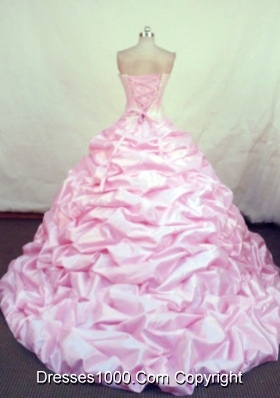 2013 Gorgeous Ball Gown Sweetheart Chapel Train Taffeta Quinceanera Dresses