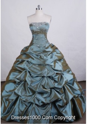 Affordable Ball gown Strapless Floor-length Quinceanera Dresses Beading
