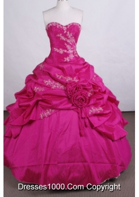 Discount Ball gown Sweetheart Floor-length Quinceanera Dresses Appliques with Beading