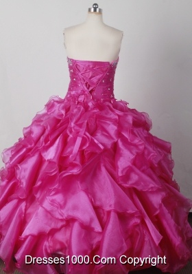 Elegant Ball Gown Strapless Floor-length Hot Pink Quinceanera Dress