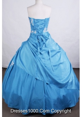 Elegant Ball gown Sweetheart Floor-length Quinceanera Dresses Appliques with Beading