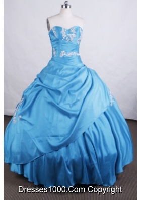 Elegant Ball gown Sweetheart Floor-length Quinceanera Dresses Appliques with Beading