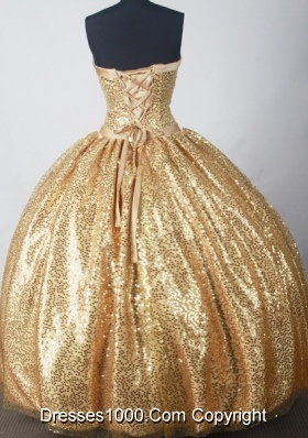 Luxuriously Ball Gown Strapless Floor-length Gold Quinceanera Dress