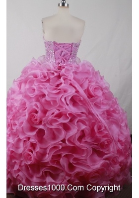 Perfect Ball Gown Strapless Floor-length Pink Quinceanera Dress Style