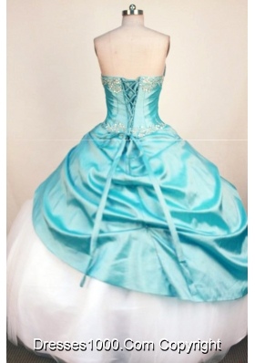 Popular Ball Gown Sweetheart Neck Floor-Length Light Blue Beading Quinceanera Dresses