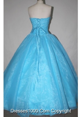 Simple A-line Strapless Floor-length Quinceanera Dresses Appliques