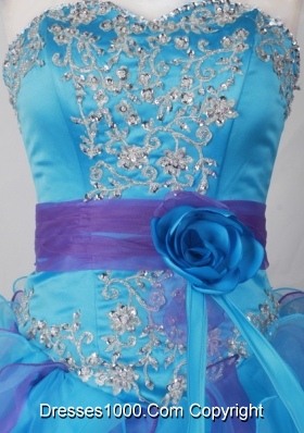 Sweet Ball Gown Strapless Floor-length Blue Quinceanera Dress