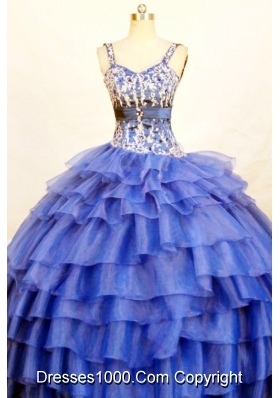 The most Popular Ball Gown Strap Floor-length Blue Quinceanera Dresses
