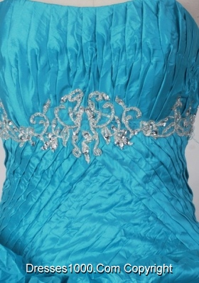 Elegant Ball Gown Strapless Floor-length Blue Quinceanera Dress