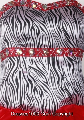 Elegant Ball Gown Strapless Floor-length Red Quinceanera Dress