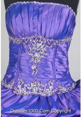 Classical Ball Gown Strapless Floor-length Blue Quinceanera Dress