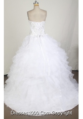 Classical Ball Gown Strapless Floor-length White Quinceanera Dress